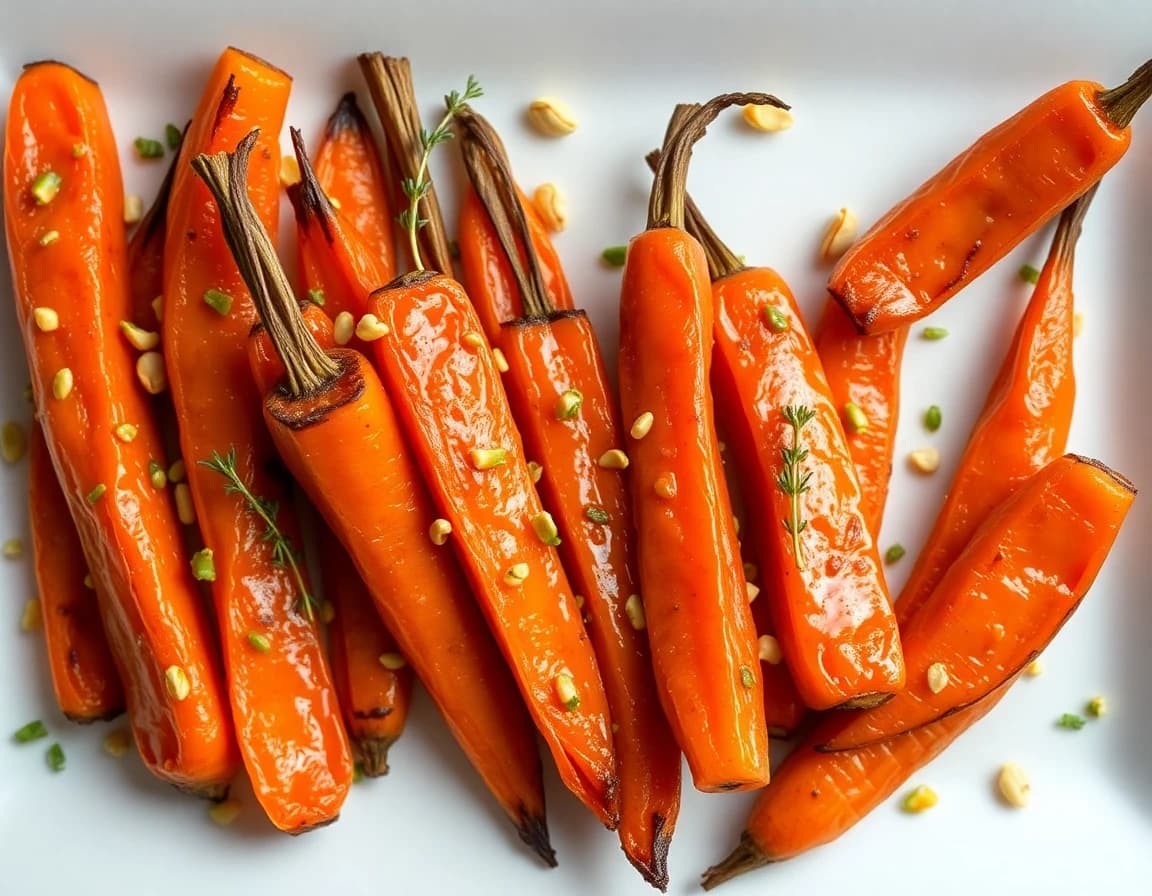 Honey-Glazed Roasted Carrots with Pistachios